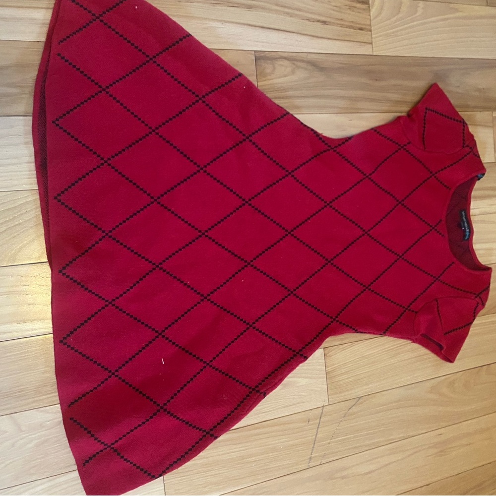 My Michelle Red A-Line Crew Neck Dress